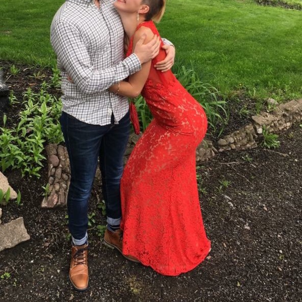 Beautiful red ball gown-mermaid style!